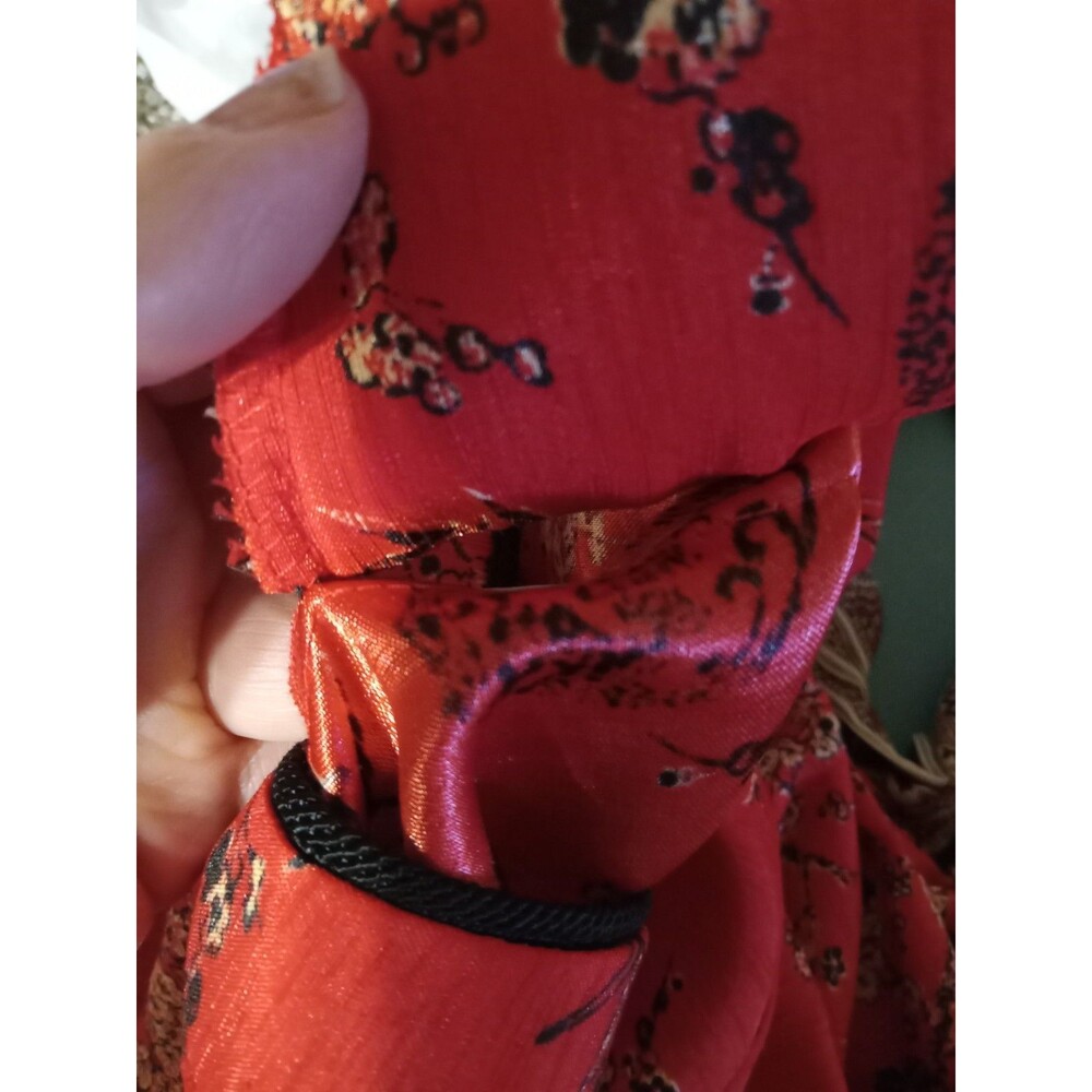 The Tog Shop Red/Black Asian Style Blouse 14 NWT - Picture 14 of 16
